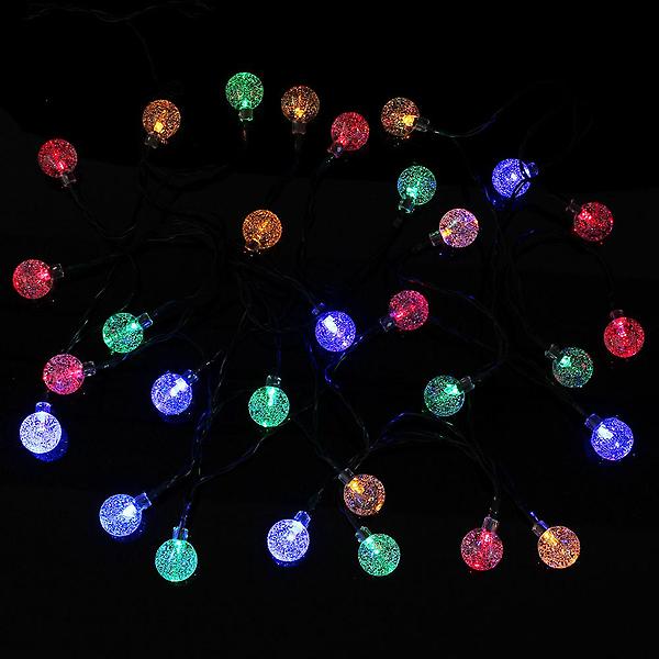  [도토로] 태양광 LED 30구 스노우볼 가랜드 전구(4m)야외조명등