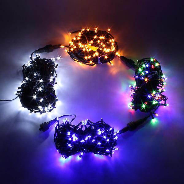  [은하수] 100구 녹색선 LED 웜색 지니전구(10M) (전원잭포함)