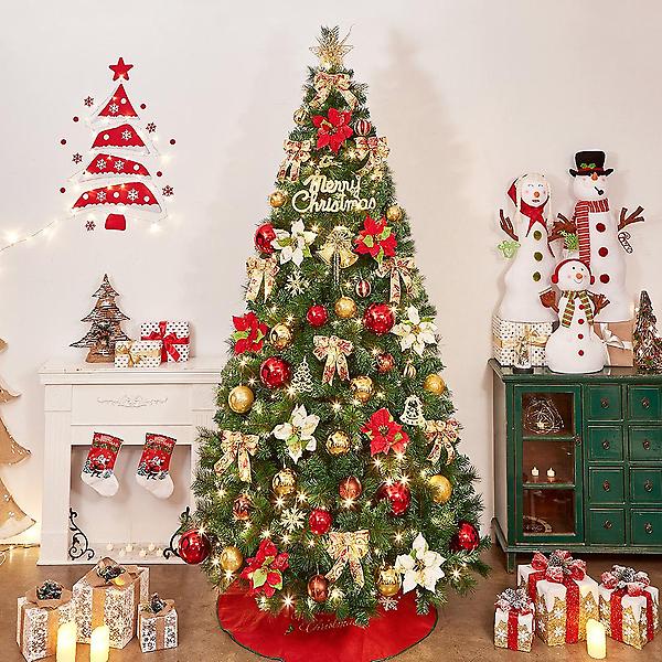  270cm 카니발 골드＆레드 솔잎 트리 풀세트(전구포함)