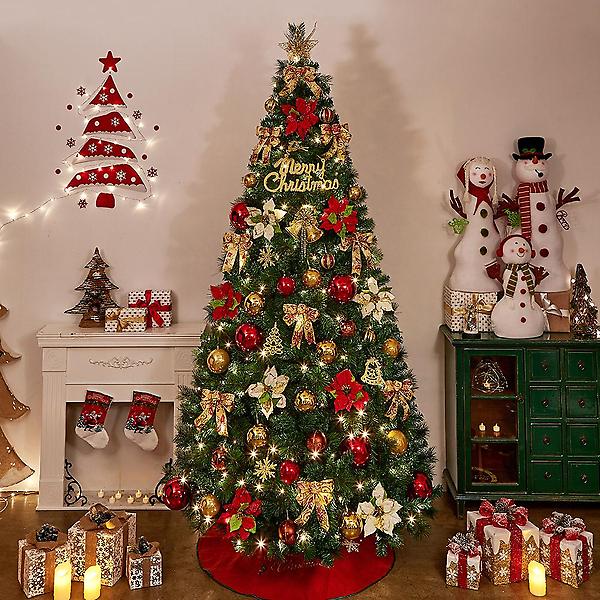  270cm 카니발 골드＆레드 솔잎 트리 풀세트(전구포함)