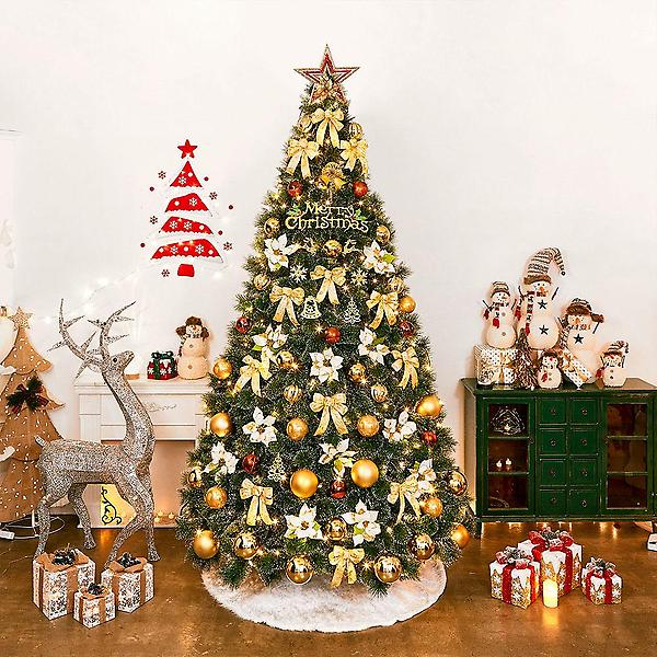  300cm 카니발골드 뉴리얼 솔잎 눈꽃 트리 풀세트 전구