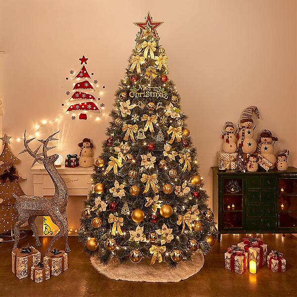  300cm 카니발골드 뉴리얼 솔잎 눈꽃 트리 풀세트 전구