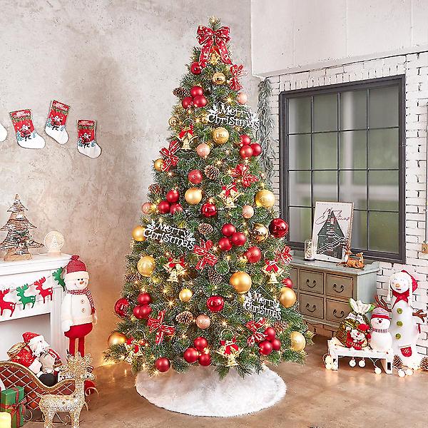  270cm 골든벨 뉴리얼 솔잎 눈꽃 트리풀세트(전구포함)