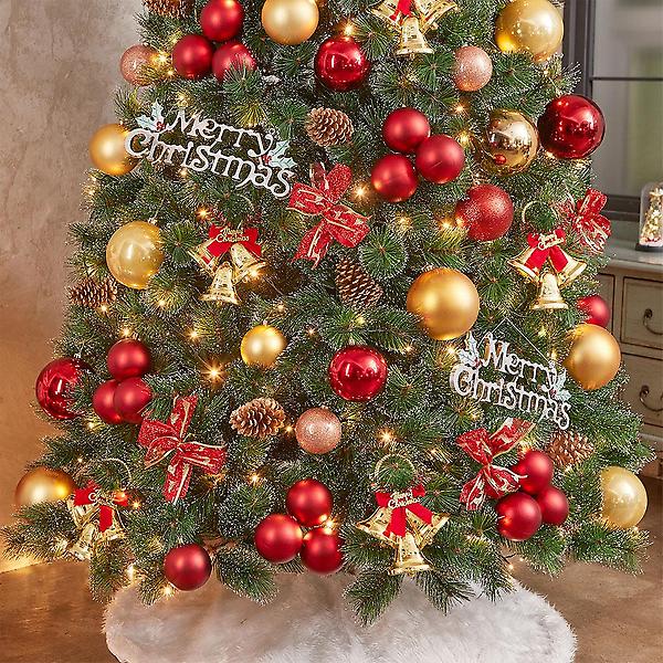  270cm 골든벨 뉴리얼 솔잎 눈꽃 트리풀세트(전구포함)