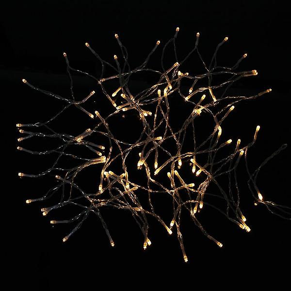  [은하수] LED 100구 투명선 리모컨 USB 전구10m 웜색