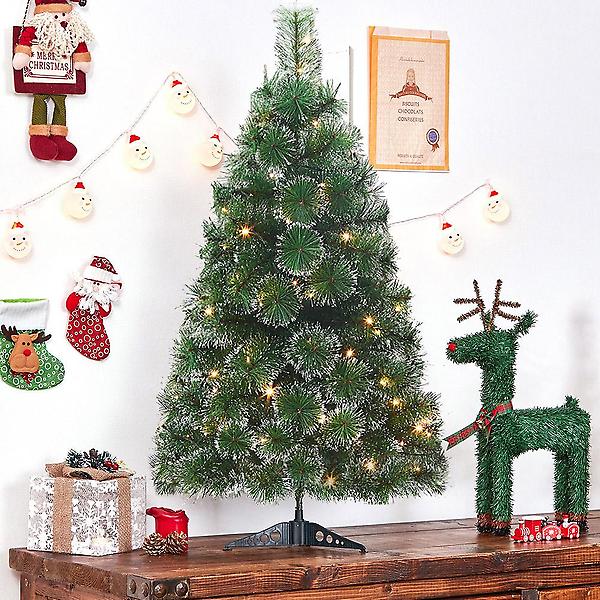  90cm 뉴리얼 솔잎 눈꽃 트리 크리스마스 소형트리