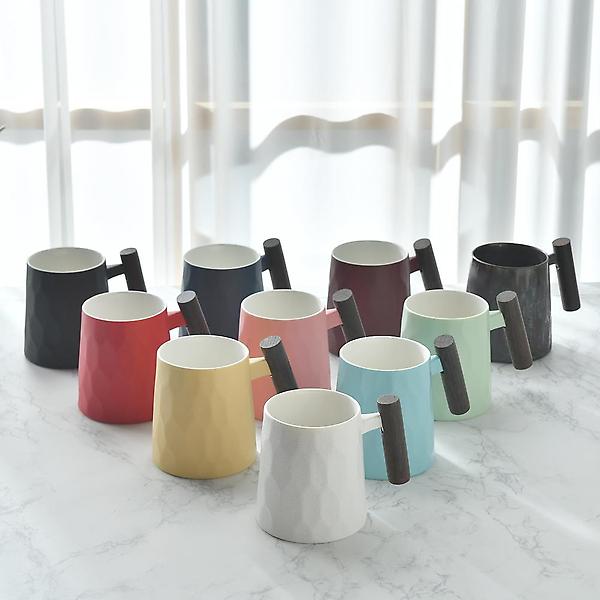  고원 계수나무 머그컵 500ml 핑크 해머무늬 도자기 머그잔