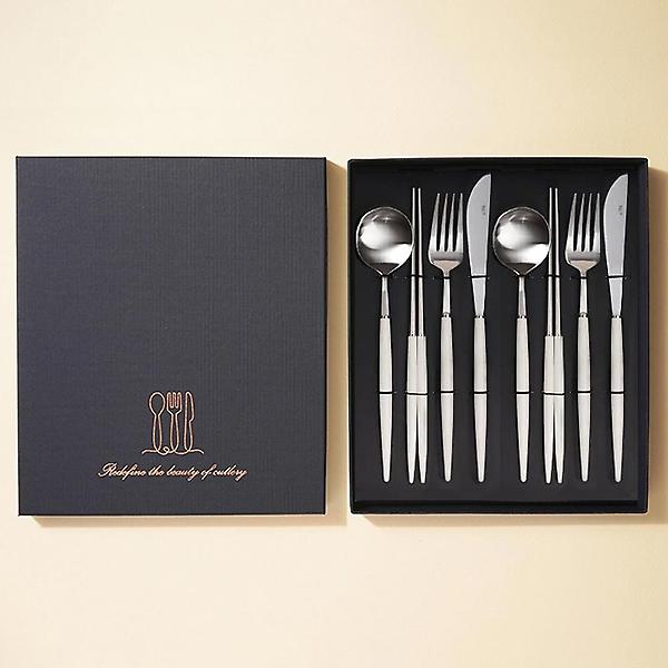  보겐 에펠 커트러리 수저세트 8P 샤틴(블랙) 2인 선물세트