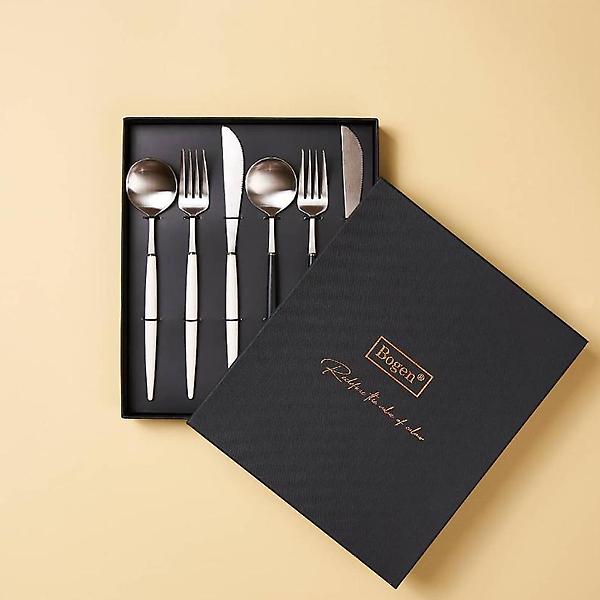  보겐 에펠 커트러리 세트 6P 샤틴(블랙,화이트) 2인 선물세트