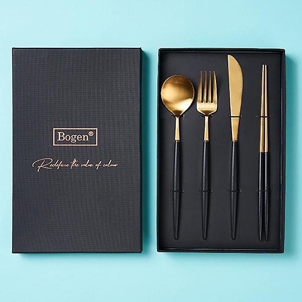  보겐 에펠 커트러리 세트 4P 골드(블랙) 1인 선물세트