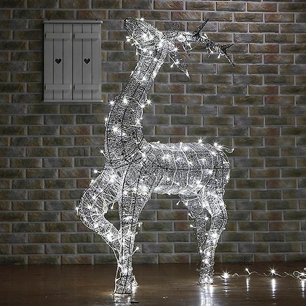  140cm LED 실버 반짝이 사슴 장식(특대)사슴인형