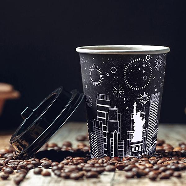  테이크아웃컵 240ml 여신상 블랙 종이컵 100개 카페 일회용