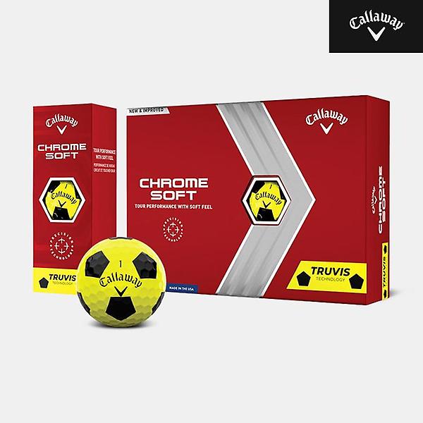  [캘러웨이코리아정품]2022 크롬 소프트 트루비스 골프볼[남여공용][옐로우&블랙][3피스 12알]