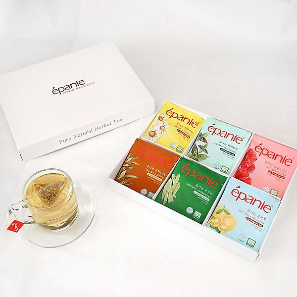  (답례품스티커제작) 에빠니 유기농 허브차 셀렉션 티백 선물세트 답례품