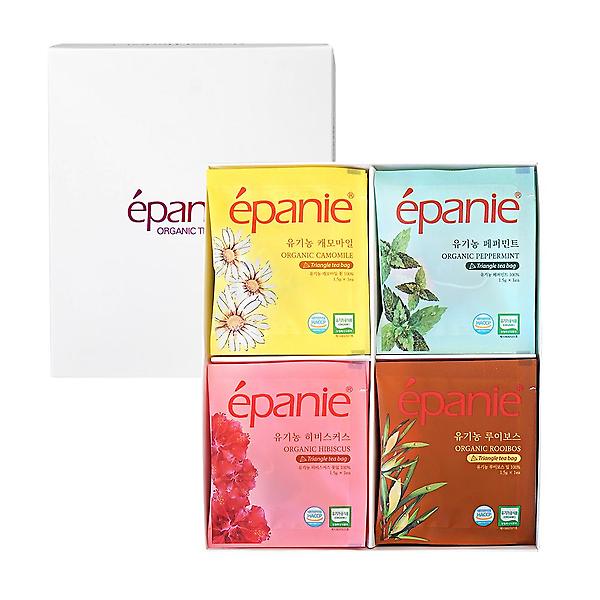  (답례품스티커제작)에빠니 유기농 허브차 오가닉티 셀렉션 4종 선물세트
