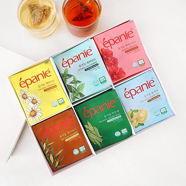  (답례품스티커제작)에빠니 유기농 허브차 오가닉티 셀렉션 6종 선물세트