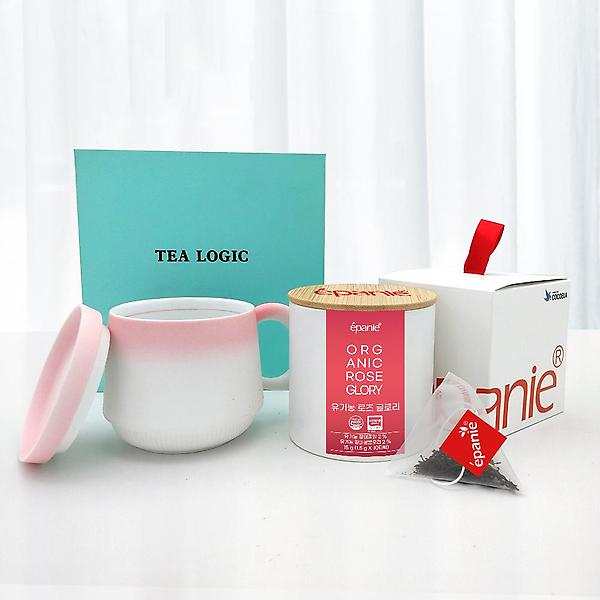  에빠니 클래식 유기농 허브차 로즈글로리 10티백+베리 머그컵 선물세트