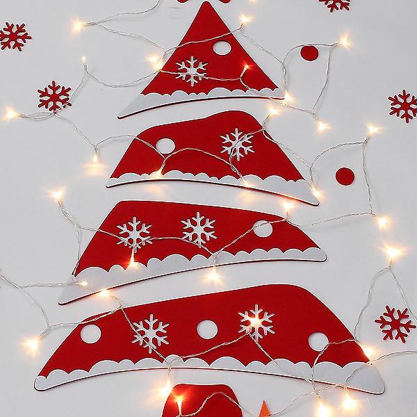  [도토로]DIY 펠트 크리스마스 벽트리(전구포함) (레드사선)