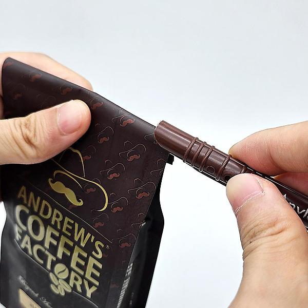  애니락 브라운 5호 100개 130mm 커피 봉투 보관 간식 비닐 밀봉집게