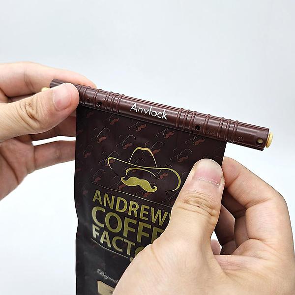  애니락 브라운 5호 100개 130mm 커피 봉투 보관 간식 비닐 밀봉집게