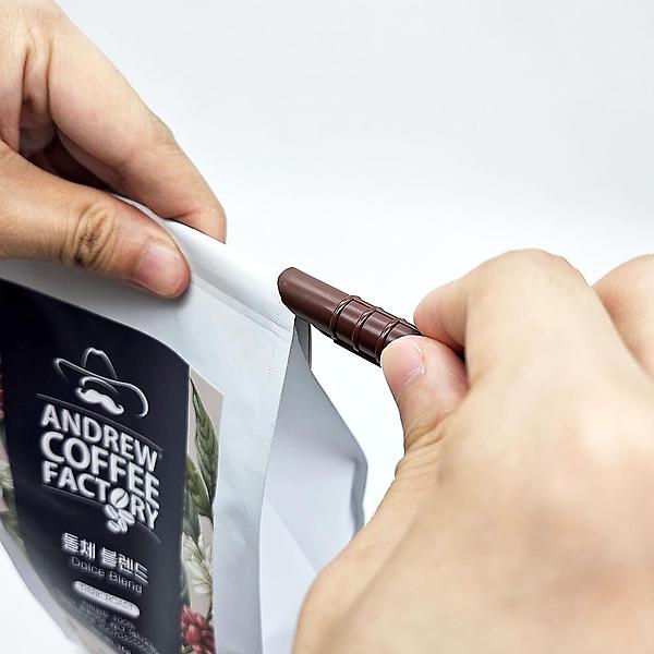  애니락 브라운 x 5P 커피 봉투 보관 간식 비닐 밀봉집게 클립