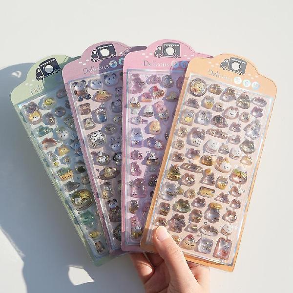  애니멀 물방울 드롭 스티커 4종세트