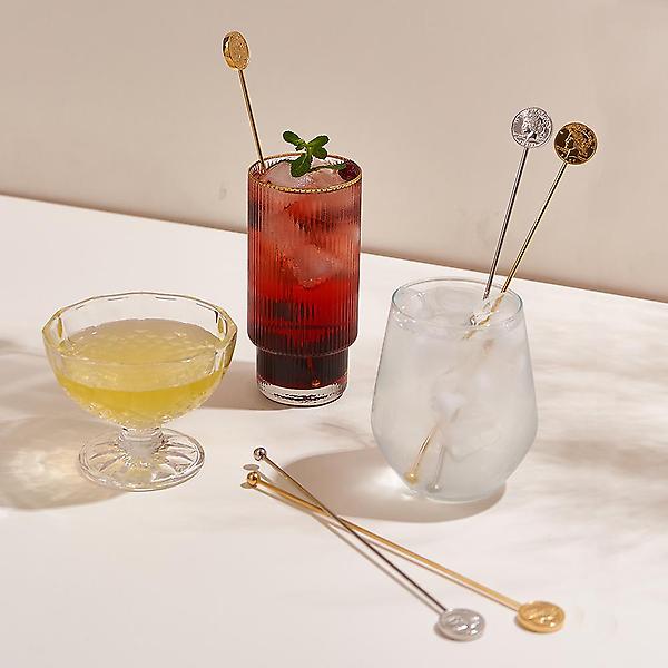  보겐 원형 동전 사각 머들러 4종 카페 음료 커피 롱스틱