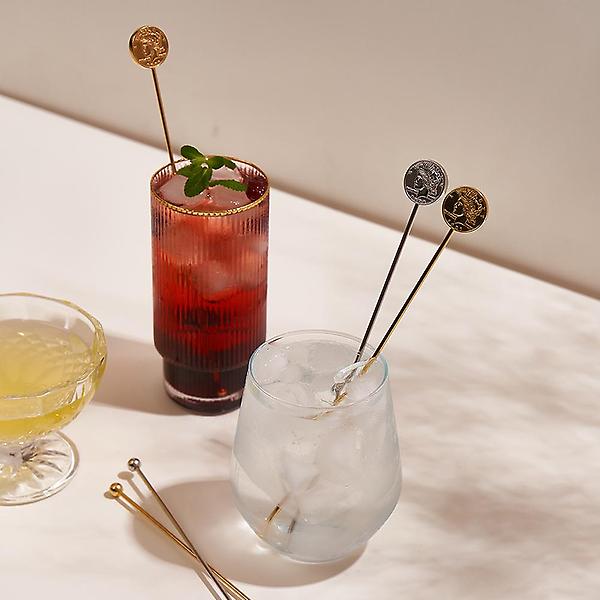  보겐 원형 동전 사각 머들러 4종 카페 음료 커피 롱스틱