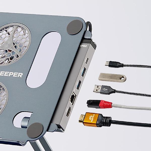  스마트키퍼 SMH02 USB-C 멀티허브 5in1 도킹스테이션 HDMI 4K RJ45 PD60W 맥북 노트북