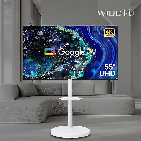  와이드무빙뷰 블랙에디션 139cm(55인치) 구글 UHD QLED스마트TV 대형 이동식스탠드 삼탠바이미