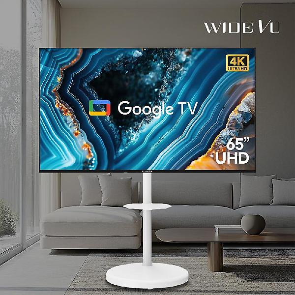  와이드무빙뷰 블랙에디션 165cm(65인치) 구글 UHD QLED 스마트TV 대형 이동식스탠드 삼탠바이미