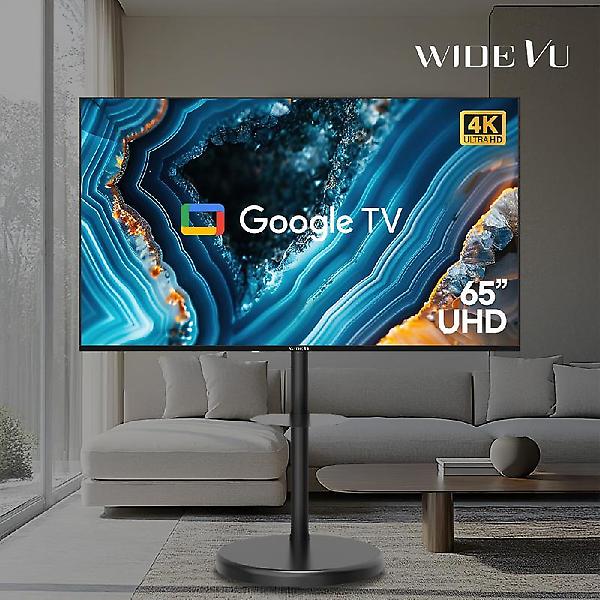  와이드무빙뷰 블랙에디션 165cm(65인치) 구글 UHD QLED 스마트TV 대형 이동식스탠드 삼탠바이미