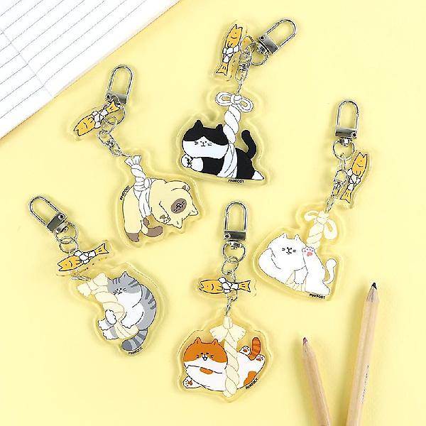  냥이 액막이 랜덤 아크릴 키링8탄