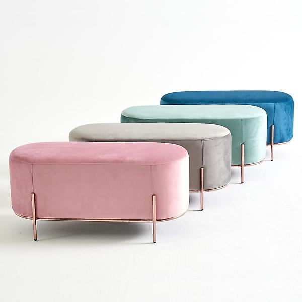  아이앤 루벤 원형 벨벳 2인 스툴 의자 FU