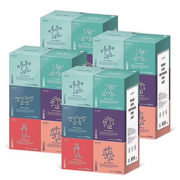  키스해링 오브제 미용티슈 250매 6입 x 1팩