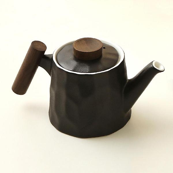  고원 계수나무 티팟(소) 블랙 해머무늬 도자기 티포트