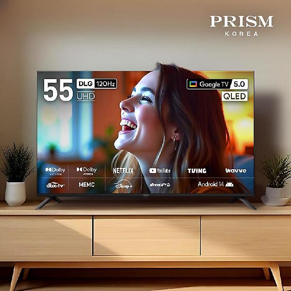  프리즘 CP55G5Q 140cm 구글5.0 스마트 4K QLED TV 120Hz 프리핫키 지원