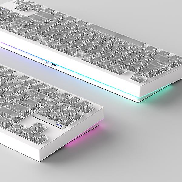  세모키 X SPM PL87W ARA SEMOKEY 텐키리스 유무선 투명 키캡 기계식 키보드, 저소음 고드름 택타일