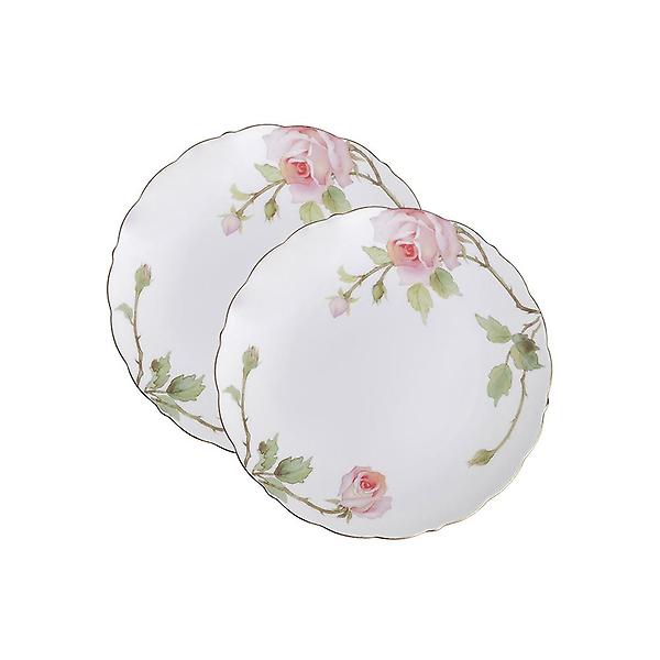  고원 로즈가든 골드림 도자기 접시 S 21cm 2P 세트