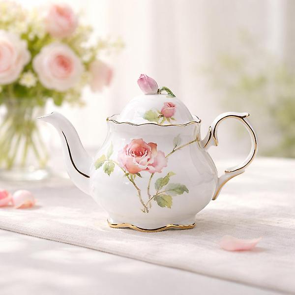  고원 로즈가든 골드림 도자기 티포트 S 500ml