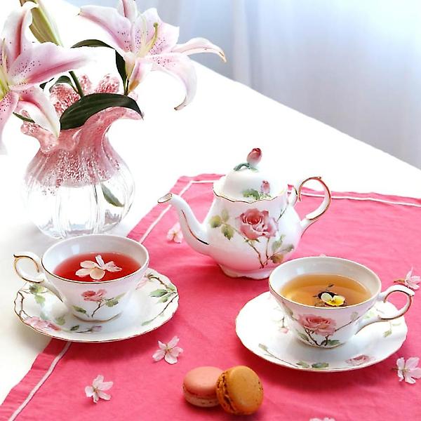  고원 로즈가든 골드림 도자기 티포트 S 500ml