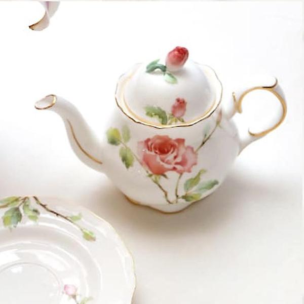  고원 로즈가든 골드림 도자기 티포트 L 1200ml