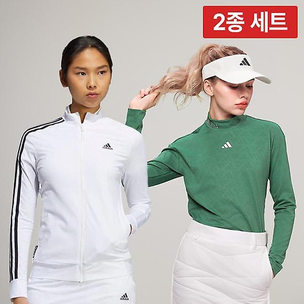  아디다스 SO 여성 자카드 긴팔티셔츠+여성 프라임블루 삼선 골프 자켓 세트