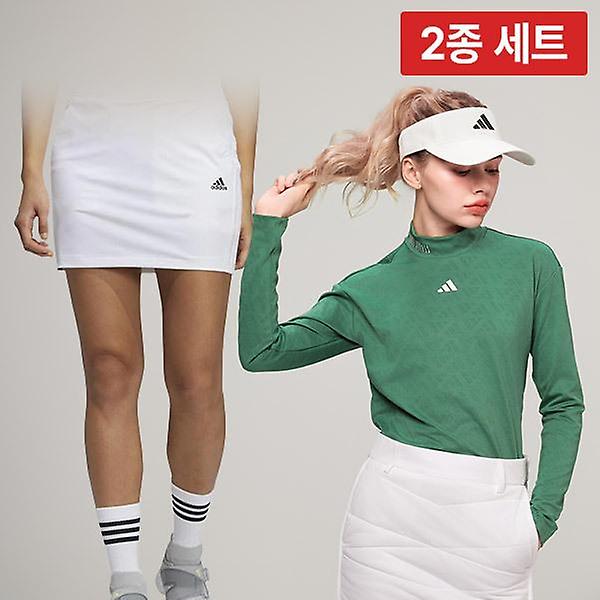  아디다스 SO 여성 자카드 긴팔티셔츠+여성 프라임블루 삼선 골프 스커트 세트