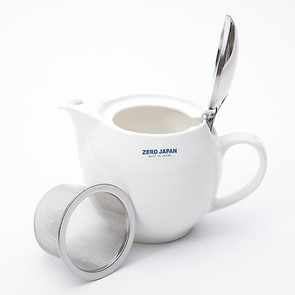  제로재팬 티포트 라운드 450ml 화이트 (BBN-02WH) 도자기 티팟세트