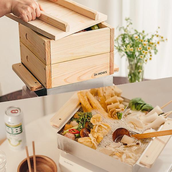  닥터하우스 자담 편백나무 찜기 2단 풀세트 (물솥 포함)