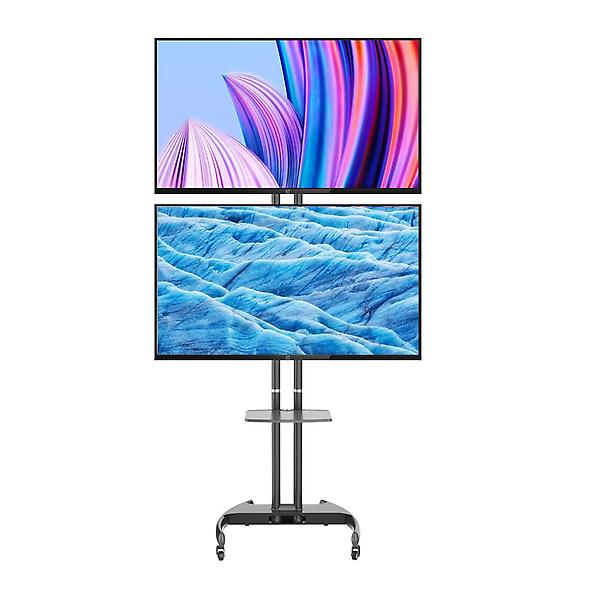  이지마운트 듀얼 2대 TV 전자칠판 이동식 스탠드 거치대 대형 TSC-110