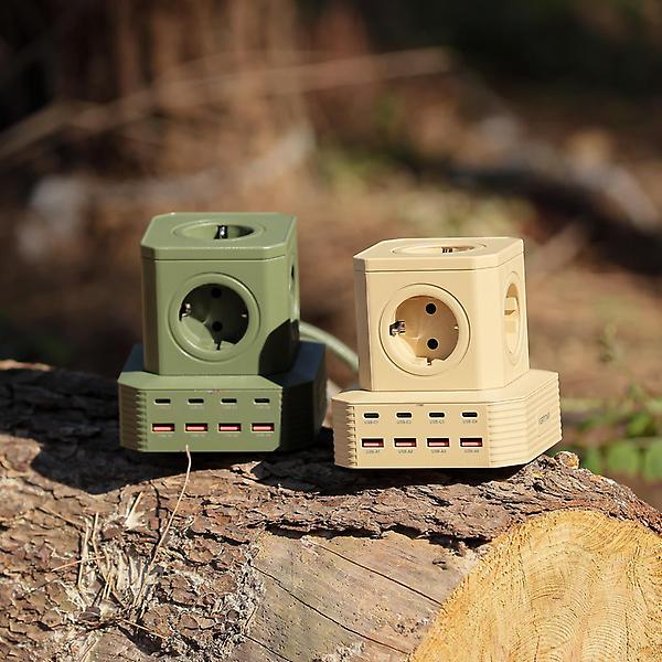  버티탭 버티컬 아웃도어 10M 고용량 릴선 리드선 13구 캠핑연장선 작업선 릴콘센트 캠핑전기선