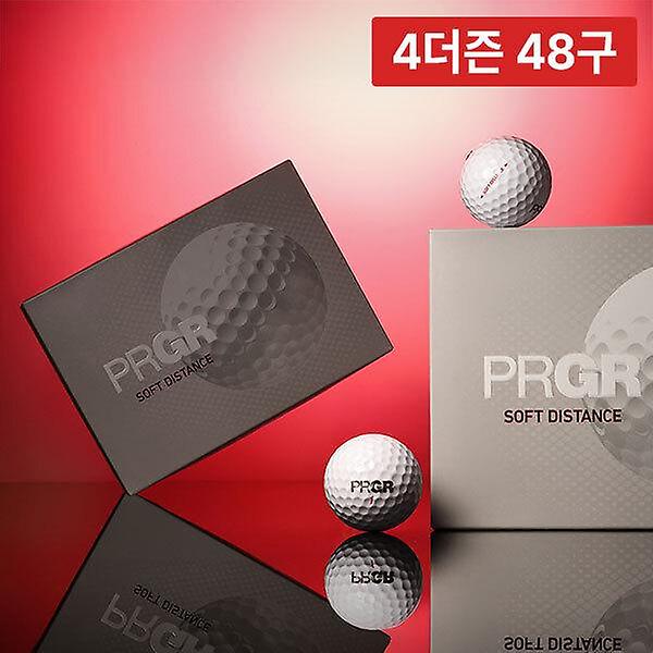  4더즌 총48구/프로기아 PRGR NEW 소프트 디스턴스 골프공