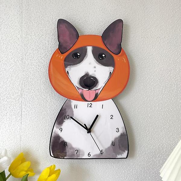  (주문제작) 홈테리어 불독 강아지 디자인 캐릭터 무소음 벽시계